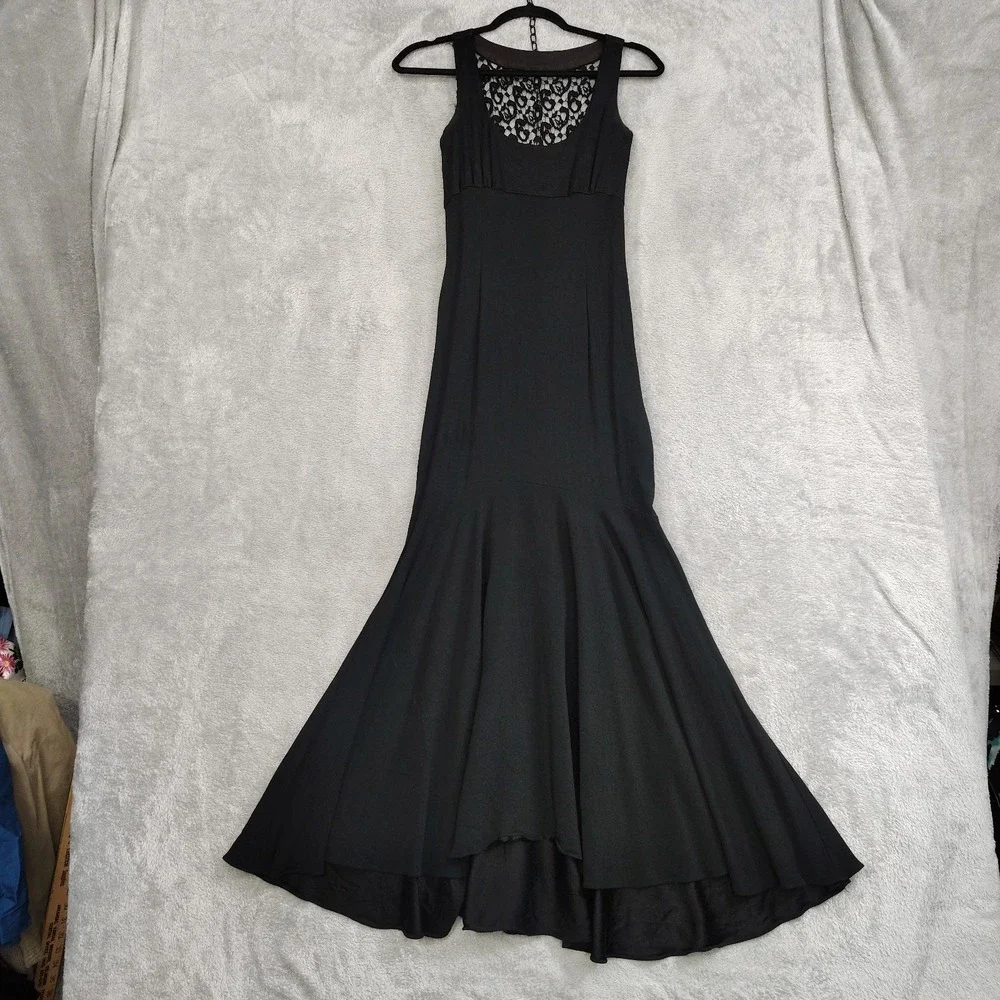 Jessica McClintock Dress Sleeveless Mermaid Babydoll Crochet Back Whimsigoth Y2k